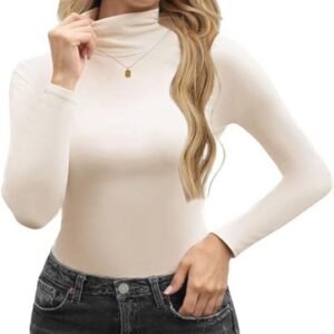 Elegant dames pullover met rolkraag en lange mouwen - thermisch gebreid casual top