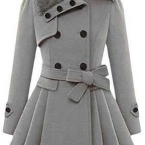 Elegante Dames Winterjas Met Nepbontkraag - Dubbelrijige Parka voor Herfst en Winter