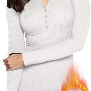Elegante Geribbelde Pullover Dames met Lange Mouwen en Knoopdetail - Warme Wintertrui Slim Fit