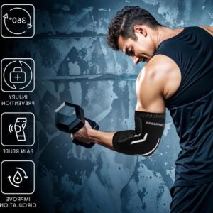 Elleboog Ondersteuningsbrace - Compressie Arm Mouw Voor Tennis Elleboog Golfers Elleboog - Pijnverlichting Tendinitis Sportblessures - Unisex .
