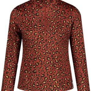Emski - Dames skipully - Panter en Tijger print - pullover met kwart rits, lange mouwen - wintersport kleding - Maat XXL