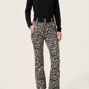 Emski - Panter Skibroek - Dames skikleding - Softshell Wintersportbroek met panterprint - Maat L