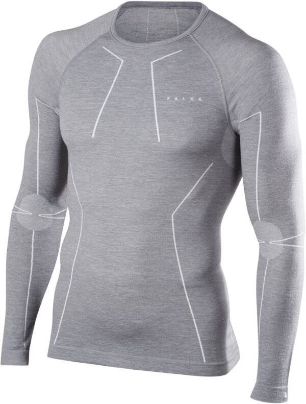 FALKE Wool Tech Longsleeved Shirt Heren 33411 - Grijs 3757 grey-heather Heren - S