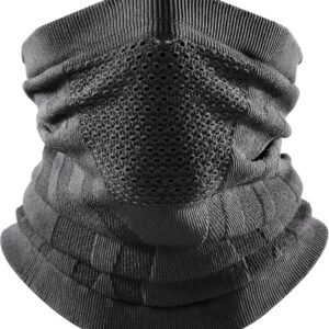 Famanu - Slangsjaal, winterhalswarmer, warm, winddicht, skimasker, colsjaal, bivakmuts voor hardlopen, wielrennen, heren, dames, motorfiets