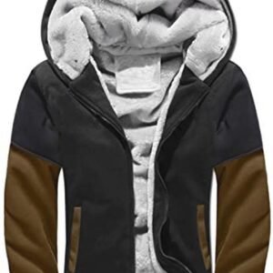 Fleece Gevoerde Heren Hoodie met Rits - Warm Winter Sweatshirt met Capuchon