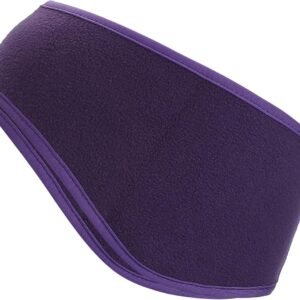 Fleece Oorwarmers - Hoofdband Zweetband - Buiten Sporten - Rekbaar Zacht Materiaal - One Size Fits All - Donkerpaars