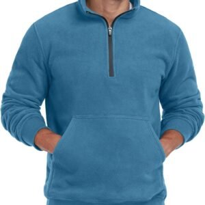 Fleece Pullover Heren - Lange Mouw Sweater - Warm Blijven - Halve Rits - Zacht