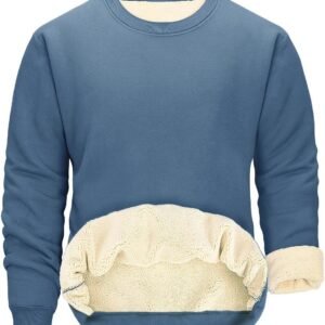 Fleecesweatshirt voor heren, lange mouwen, zonder capuchon, casual, ronde hals, winter, sportkleding