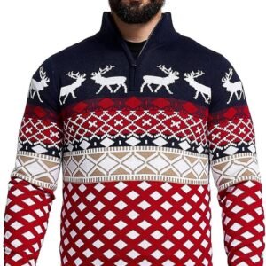 Gebreide Kersttrui Heren Sneeuwvlok Rendier Wintertrui