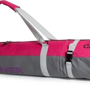 Gevoerde Skitas - Ski Tas - Skivakantie Transport - Scheurvast Polyester - 190 cm - Roze Grijs