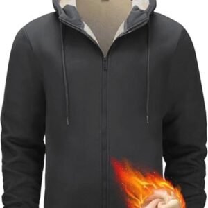 Gevoerde winterhoodies voor heren - warme sweatjack met capuchon en zakken