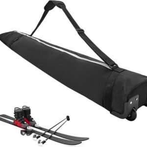 Gewatteerde Skitas - Ski Reiskoffer - Wintersport Transport - Verstelbare Lengte - Tot 194 cm - Zwart