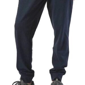 Gewatteerde broek voor herfst en winter in blauw met elastische manchetten
