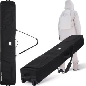 Grote Gewatteerde Skibag met Wielen voor Lange Ski's (tot 190cm)