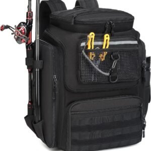 Grote Visrugzak 45L met 4 Boxen en Hengelhouders - Waterafstotend