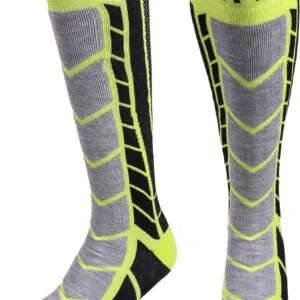 HOTFEEL Skisokken Maat L - Compressiesokken - Ski Sokken van Merinowol - Snowboard Sokken - Groen/Zwart