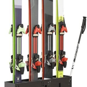Heavy Duty Ski-opbergrek voor 8 Paar Ski's en Snowboards - Vloerstandaard Organizer voor Garage en Thuis