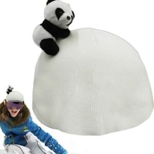 Helmhoes - Skihelmhoes Winterhoes - Winterse Sporten - Schattig en Stijlvol - One Size Fits All - Wit
