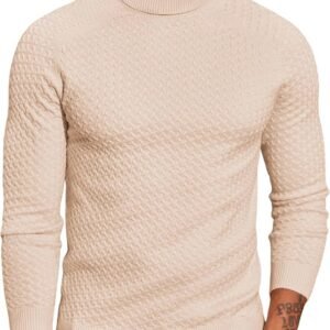Heren Coltrui met Hoge Hals en Lange Mouwen - Gebreide Wintertrui voor Casual en Zakelijk Gebruik