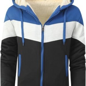 Heren Fleece Hoodie met Volledige Rits en Capuchon - Warme Winddichte Sweatshirt