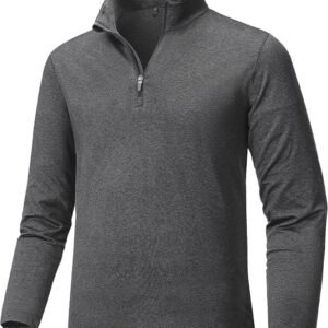 Heren Half Zip Funktionsshirt - Sportieve Long Sleeve Fleece Pullover voor Wandelen en Hardlopen