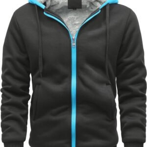 Heren Hoodie met Rits en Fleece Voering - Winter Warm Oversized Sweatshirt met Capuchon
