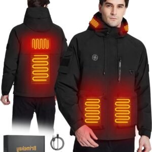 Heren Jas - Verwarmde Kleding - Buiten Activiteiten - Afneembare Capuchon - 7.4V Batterij - Zwart