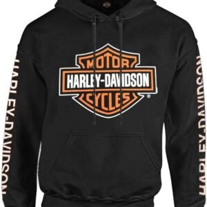 Heren Large Bar & Shield Logo Pullover Hoodie, Zwart