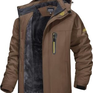 Heren Ski Jacket Waterdicht Winddicht Fleece Winterjas met Capuchon