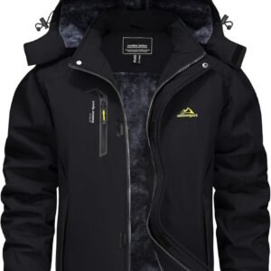 Heren Snowboardjack Warm Gewatteerd Waterdicht Softshell Jack met Capuchon Fleece Winterjack Ademend Functionaliteit