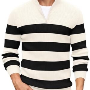 Heren Turtleneck Zip Pullover Trui - Warm Gebreide Sweater voor Werk en Vrijetijd