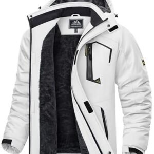 Heren Waterdichte Fleece Winterjas met Afneembare Capuchon