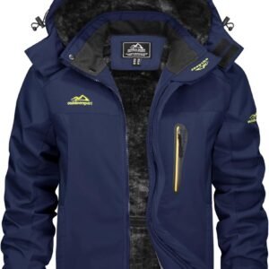 Heren Waterdichte Softshell Winterjas met Afneembare Capuchon voor Skiën en Wandelen