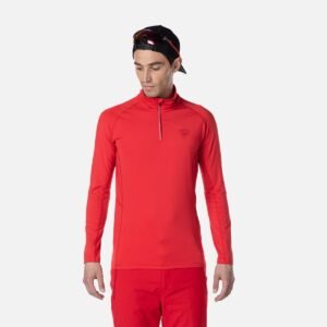 Heren classique halve rits baselayer - Rood - Medium