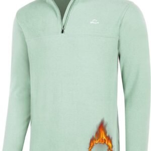 Heren fleece golfpullover met lange mouwen en halve rits - Ademend en lichtgewicht thermo sweatshirt