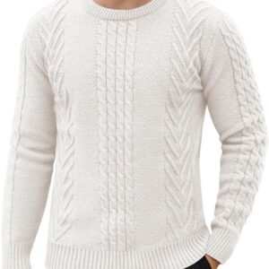 Heren gebreide trui wintertrui warme sweater ronde hals lange mouwen pullover