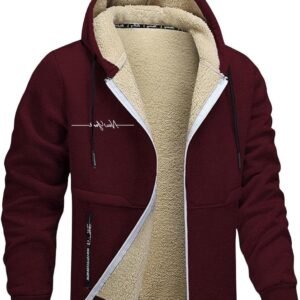 Heren winterjas - Warme thermojas - Buitenactiviteiten - Fleece gevoerd - Verstelbare capuchon - Zwart