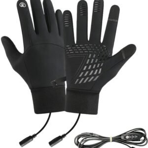 Home Sport Wintersport Dames Wintersportkleding Skihandschoenen Verwarmde Handschoenen voor Buiten - Thermische Waterdichte Wanten met USB Verwarming voor Fietsen, Skiën en Hardlopen-L