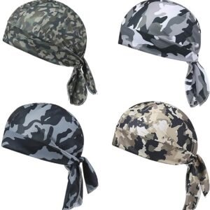 Hoofdband - Bandana -4 stuks - Koelbandana - Fietsbandana - Fietsmuts - Gebonden bandana - Zweetafvoerende bandana - UV Bescherming Hoofddoek - Motorbandana - Ademende bandana - Unisex - Voor motor, sport en buitenactiviteiten