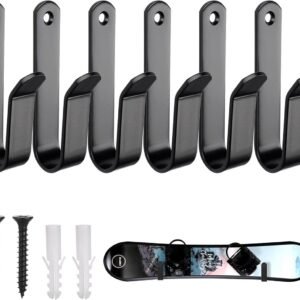 Horizontale Muurbeugel voor Snowboard, Skateboard en Ski's - Zwart