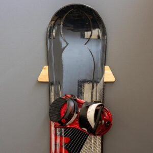 Houten Snowboardrek - Muurdisplay Opberger - Snowboard Opslag - Verstelbare Maat - Draagt 30 lbs - Natuurlijk