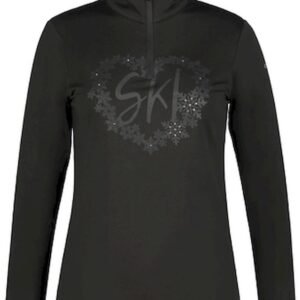ICEPEAK - ellenton - Skipully met rits dames - Zwart