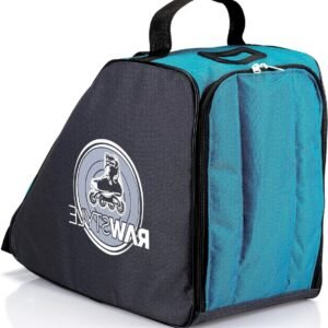 Inline Skater Tas - Rolschaats Rugzak - Sportuitrusting Vervoeren - Waterproof Cordura Materiaal - 41x35x22 cm - Zwart Turquoise