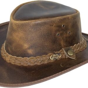 Jungle BALAT leren hoed, westernhoed, Australische hoed, cowboyhoed