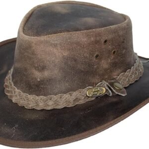 Jungle BALAT leren hoed, westernhoed, Australische hoed, cowboyhoed