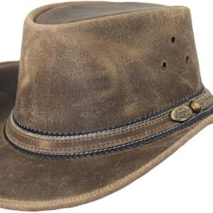 Jungle Dayton leren hoed, westernhoed, Australische hoed, cowboyhoed