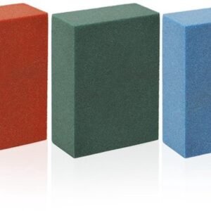 KARZO - 3 stuks 5x4x2cm Gummy Rubber Sandstone, Snowboard Gummy Stone Edge Grinding Rubber Block om bramen te verwijderen (Blauw 60 Granule, Groen 120 Granule, Rood 240 Grain)