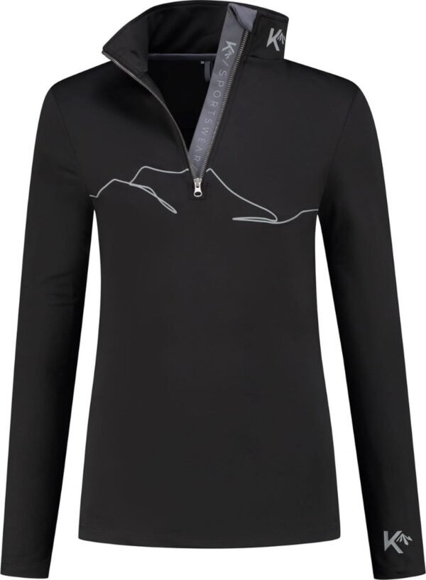 KOU Sportswear Skipully Heren Mountain - Zwart- Midlayer Shirt Wintersport - Maat S