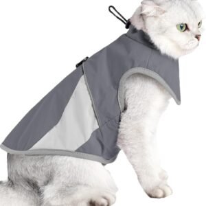 Kattenwinterjas - Huisdierjas - Buiten Wandelen - Waterdicht Ademend - Verstelbaar - Grijs