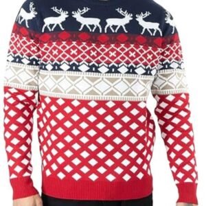 Kersttrui voor heren S-2XL - Zacht en Warm met Sneeuwvlokken en Rendierdesign